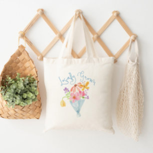Bolsa Tote Buquê de Aquarela Quimológica Cultivada Localmente