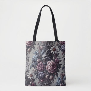 Bolsa Tote Buquê de Baphomet - Occult Floral Gótico