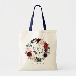 Bolsa Tote Buquê de Borgonha Bridesmaid