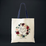 Bolsa Tote Buquê de Borgonha | Flor<br><div class="desc">Buquê ruivo Wreath Greenery Flower Girl,  sacos para a garota especial do seu lado no dia especial.</div>