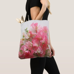 Bolsa Tote Buquê de ervilha rosa doce