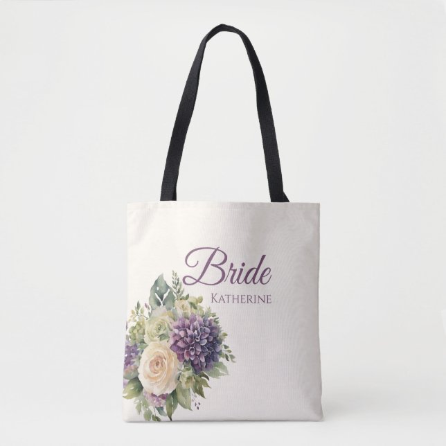 Bolsa Tote Buquê De Flor Puro De Aquarela- (Frente)