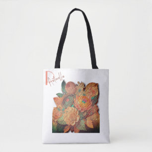 Bolsa Tote Buquê de flores - Pintura de madeira