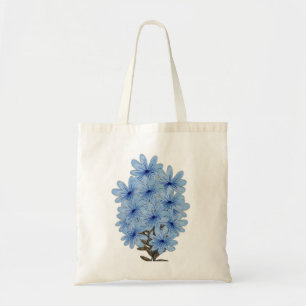 Bolsa Tote Buquê de Flores Selvagens Azuis de Aquarela