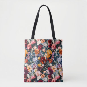 Bolsa Tote Buquê de Jardim Rico — Camadas de Cores Editoriais