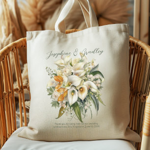Bolsa Tote Buquê de Noiva de Lírios Calla Brancos Bem-vindo O
