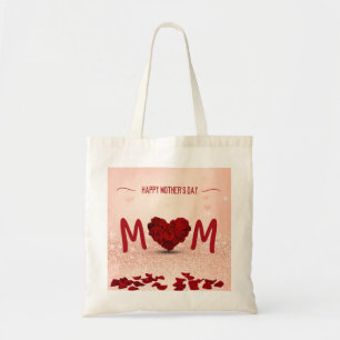 Bolsa Tote Buquê de Rosa feliz Dia de as mães