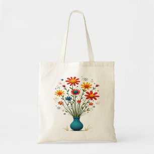 Bolsa Tote Buquê De Sorção Floral Bonito Da Flor Cuta Vase