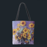 Bolsa Tote Buquê de Sunflower por Claude Monet, Vintage Art<br><div class="desc">Buquê de Girassóis (1881) por Claude Monet é uma pintura impressionista de arte floral morta. Flores amarelas florescentes do jardim. Um buquê do girassol da época de verão em um vaso. Sobre o artista: Claude Monet (1840-1926) foi o fundador do movimento de pintura impressionista francês, com a maioria de suas...</div>