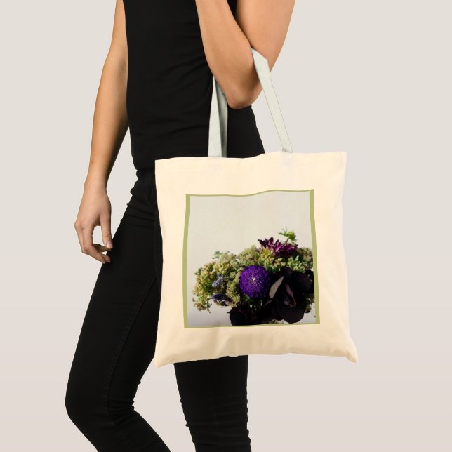 Bolsa Tote Buquê e Xadrez Floral limpos e frescos (Frente (produto))