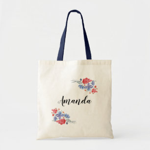 Bolsa Tote Buquê floral da aguarela, sacola personalizada