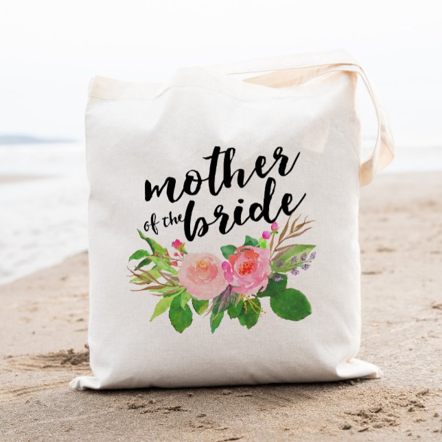 Bolsa Tote Buquê Floral de Aquarela|Mãe da Noiva (Criador carregado)