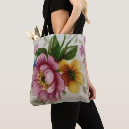 Bolsa Tote Buquê Floral de Taça de Tea