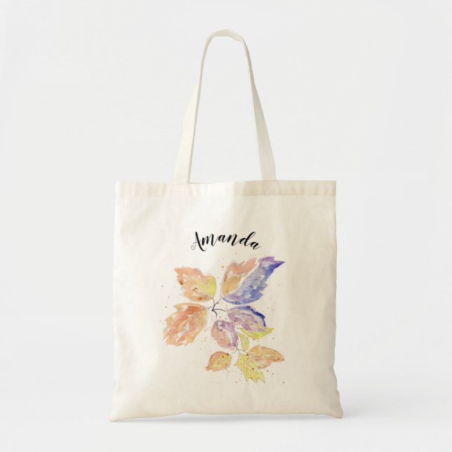 Bolsa Tote Buquê floral em aquarela ,bolsa tote personalizada (Frente)