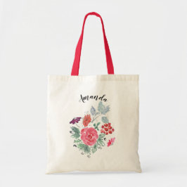 Bolsa Tote Buquê floral em aquarela ,bolsa tote personalizada