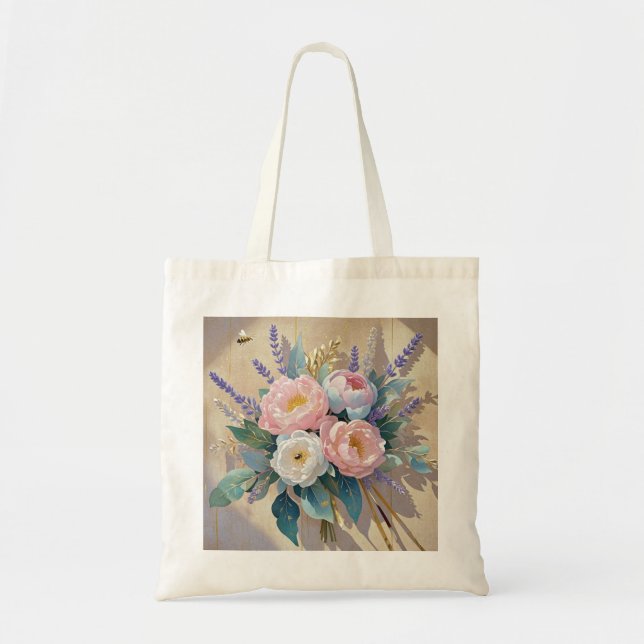 Bolsa Tote Buquê Floral lavanda (Frente)