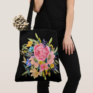 Bolsa Tote Buquê Floral Rosa