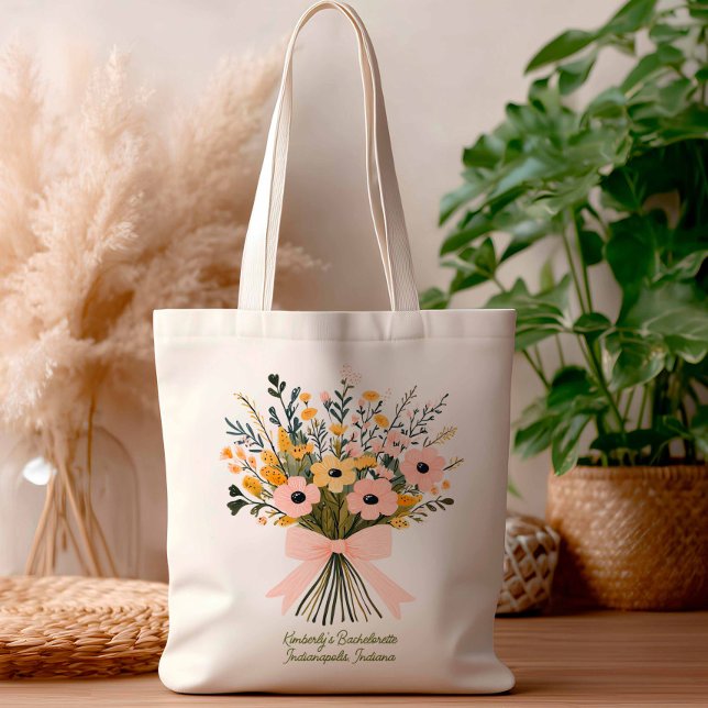 Bolsa Tote Buquê Modern Trendy Wedding (Criador carregado)
