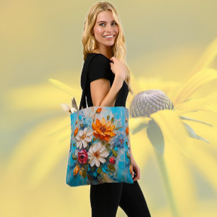Bolsa Tote Buquê Pintado à Faca