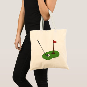 Bolsa Tote Buraco de Curso de Golfe com Bandeira