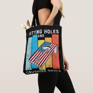 Bolsa Tote Buracos Atacando Almas Esmagando Retro Cornhole