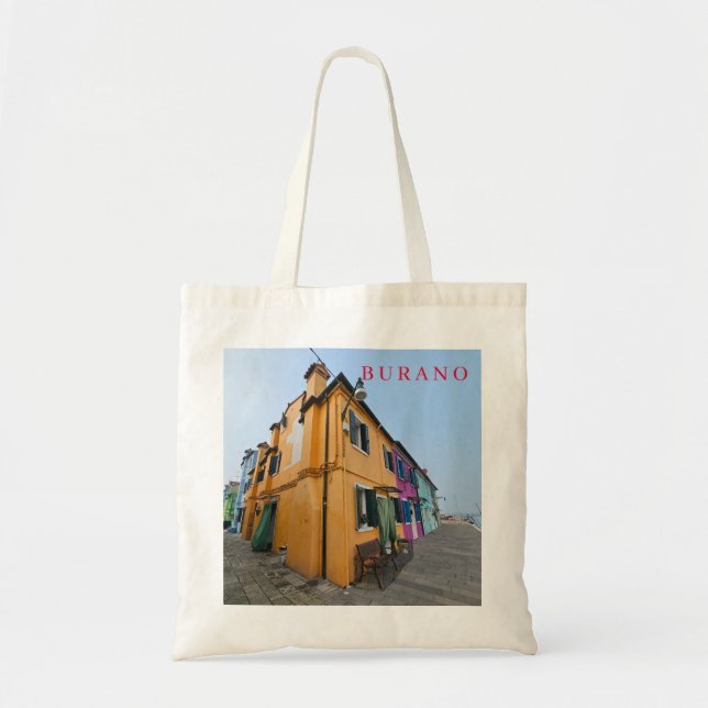 Bolsa Tote Burano abriga vista de perto para o saco (Frente)