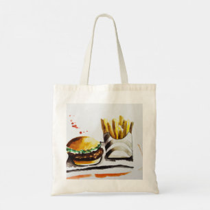 Bolsa Tote Burger & French Fries - Cor original da água