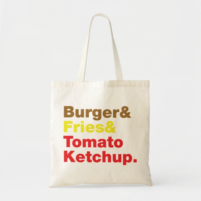 Bolsa Tote Burger & Fries & Tomato Ketchup. (Frente)