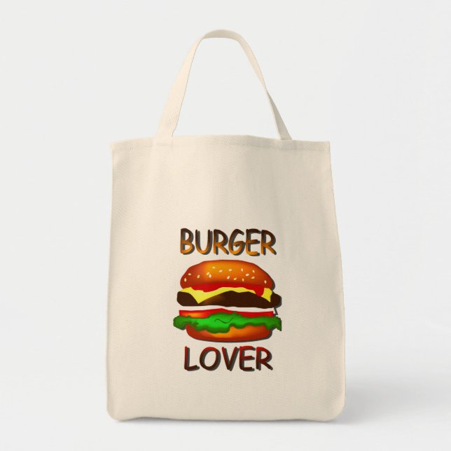 Bolsa Tote Burger Lover Hamburger Grocery Tote Bag (Frente)