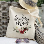 Bolsa Tote Burgundy Blush, dons florais da madrinha<br><div class="desc">Burgundy blush floral bridesmaid casamento favor tote bags,  mãe da noiva,  madrinhas,  mãe da noiva,  noiva do noivo,  noiva da equipe,  favores de casamento,  sacos de tote de casamento,  bolsa de presente de casamento,  festa de casamento,  casamentos rústicos,  floral rústico,  peônia,  flor,  floral, </div>