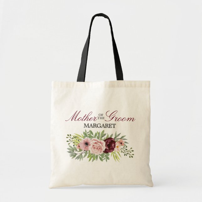 Bolsa Tote Burgundy Blush Mãe do Almoço (Frente)