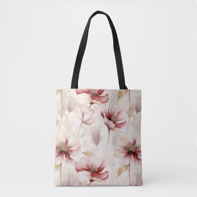 Bolsa Tote Burgundy Cream Floral (Frente)