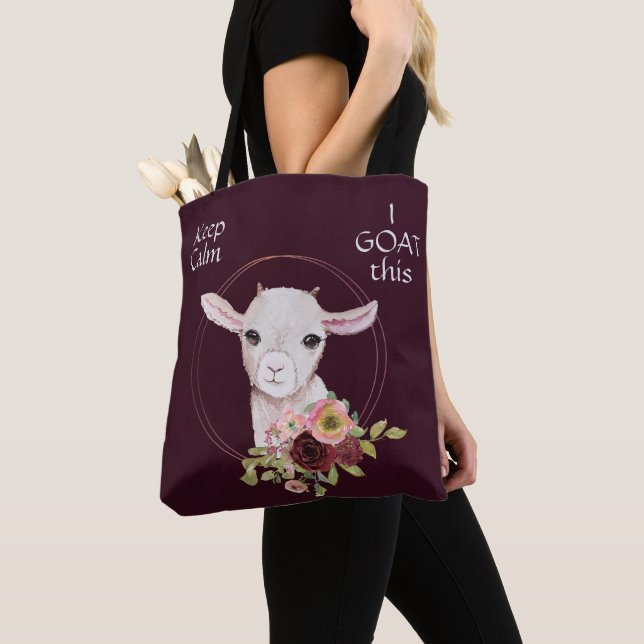Bolsa Tote Burgundy Floral Baby Goat (Close Up)