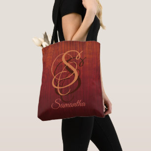 Bolsa Tote Burgundy Laranja Vermelho monograma ruidoso monogr