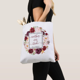 Bolsa Tote Burgundy Marsala Mãe do Casamento Bride