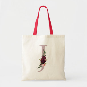 Bolsa Tote Burgundy Rosa Bege Monograma Letra J Casamento