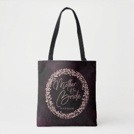 Bolsa Tote Burgundy Wine & Rosa Dourada Mãe da Noiva