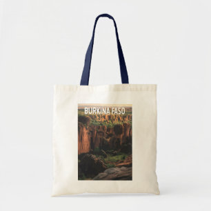 Bolsa Tote Burkina Faso Ilustração Viagem Art Vintage
