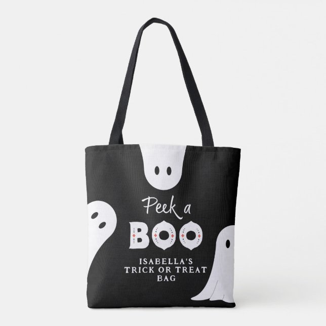 Bolsa Tote Busca Personalizada Um Truque de Fantasmas Boo ou  (Verso)