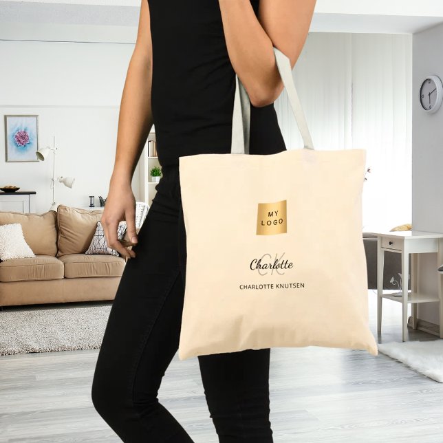 Bolsa Tote Business logo name monogram (Criador carregado)