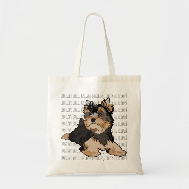 Bolsa Tote Bute Tote Bag "Abraçar um cão" Terrier (Frente)
