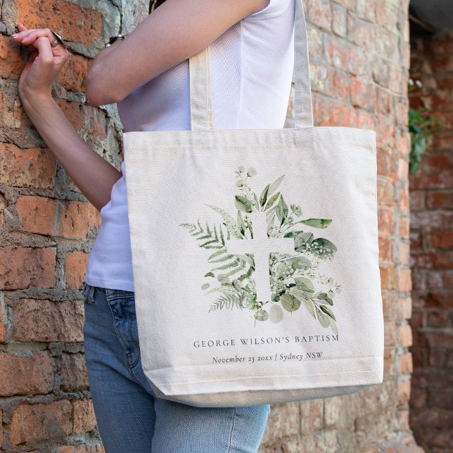 Bolsa Tote Butismo Russo Eucalyptus Fern Foliage Cruzado (Criador carregado)