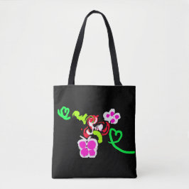 Bolsa Tote Butterflies and Roses valentine 