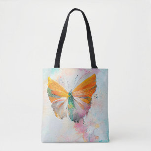 Bolsa Tote Butterfly Willife Animal Nature Watercolor Art