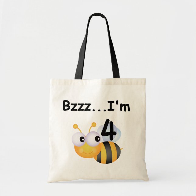 Bolsa Tote Buzz Bumblebee 4º Aniversário T-shirts e presentes (Frente)