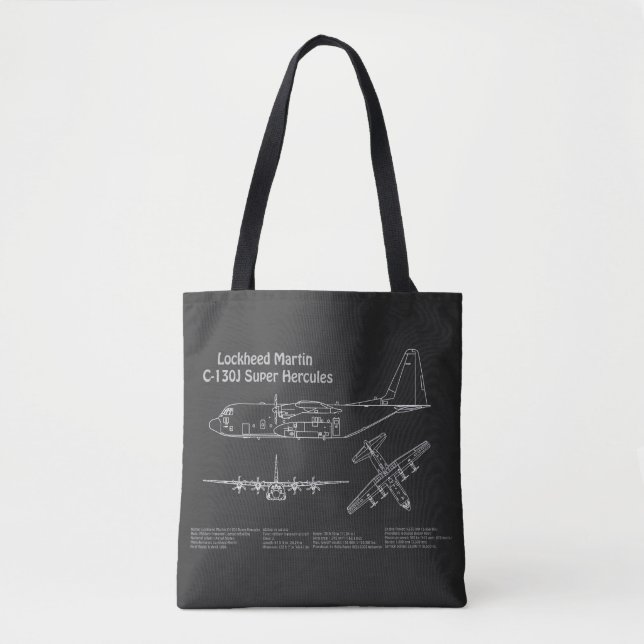 Bolsa Tote C-130 Hércules - Planos de bordo PD (Frente)