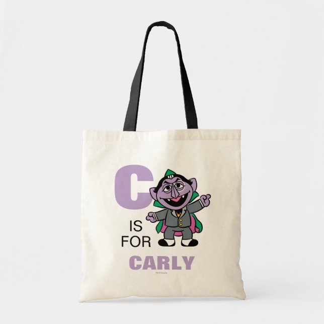 Bolsa Tote C é de Count von Count | Adicione seu nome (Frente)