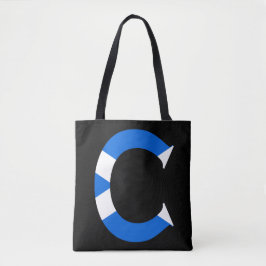Bolsa Tote C Monograma sobreposto à Scottish Flag stcnt