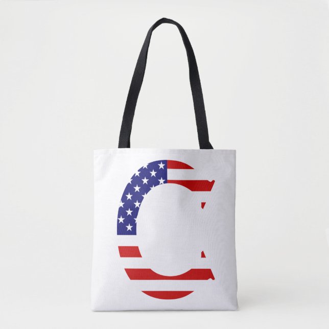 Bolsa Tote C Monograma sobreposto ao certificado de bandeira  (Frente)