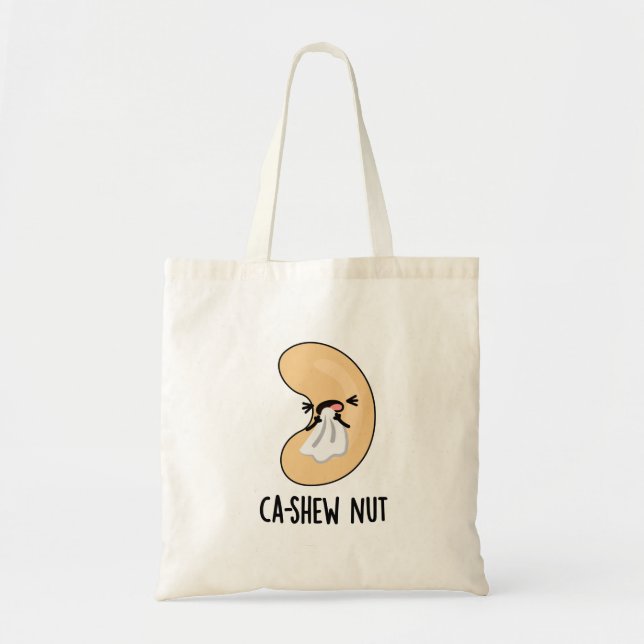 Bolsa Tote Ca-shew Engraçado Espirrando Cashew Nut Pun (Frente)